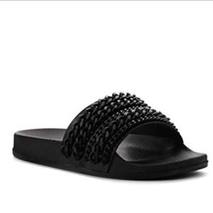 Brand new with Tags Black chain slides